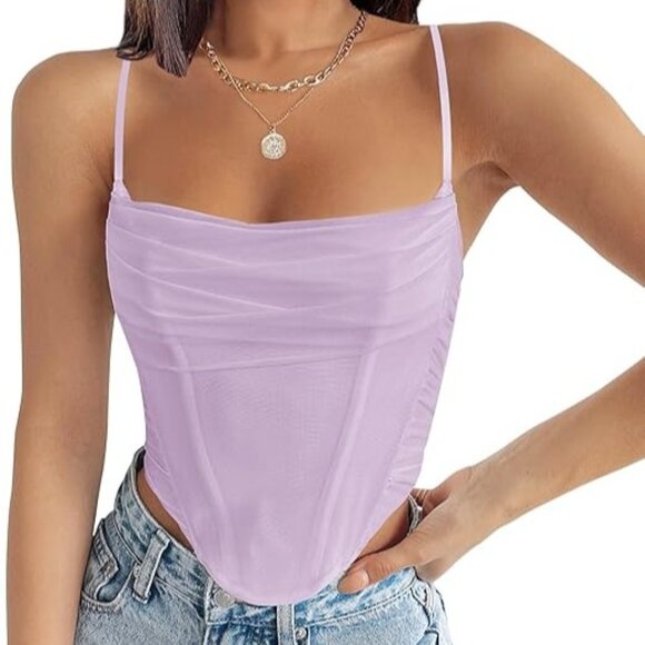 Women's Spaghetti Strap Zippered Back Camisole Top Size Large NWT - Picture 1 of 11